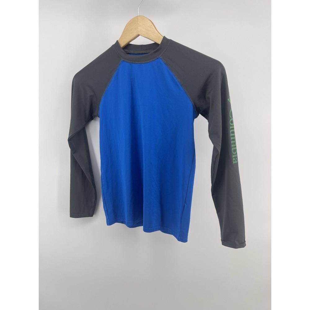 Columbia Sportswear Kids M Blue Long Sleeve Sun Protection Rash Guard Shirt